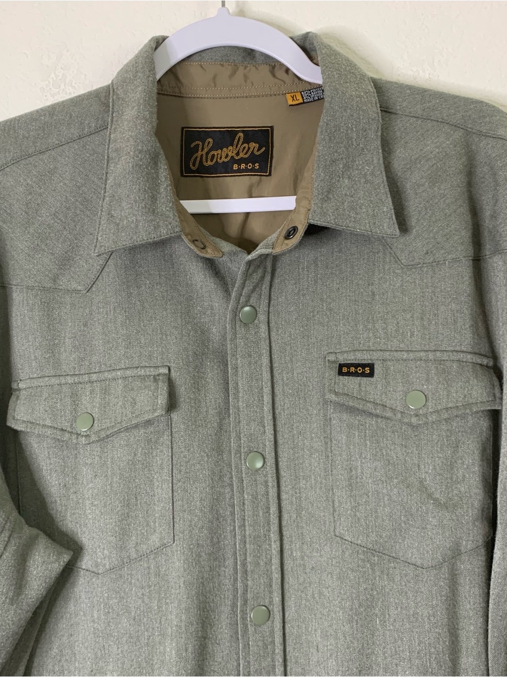 Howler bros mean gray stockman long sleeve snap shirt XL - Picture 5 of 7